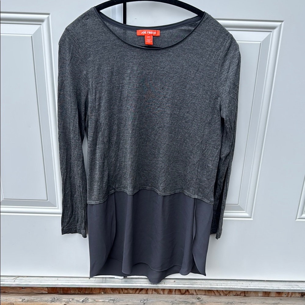 Joe Fresh Gray Asymmetrical 3/4 Sleeve Tunic